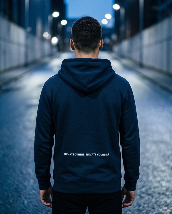 Elevin Organic Zipper Navy Blue - Lifestyle Rückansicht