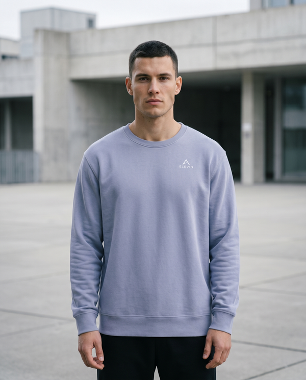Elevin Organic Sweatshirt Flieder - Lifestyle Frontansicht