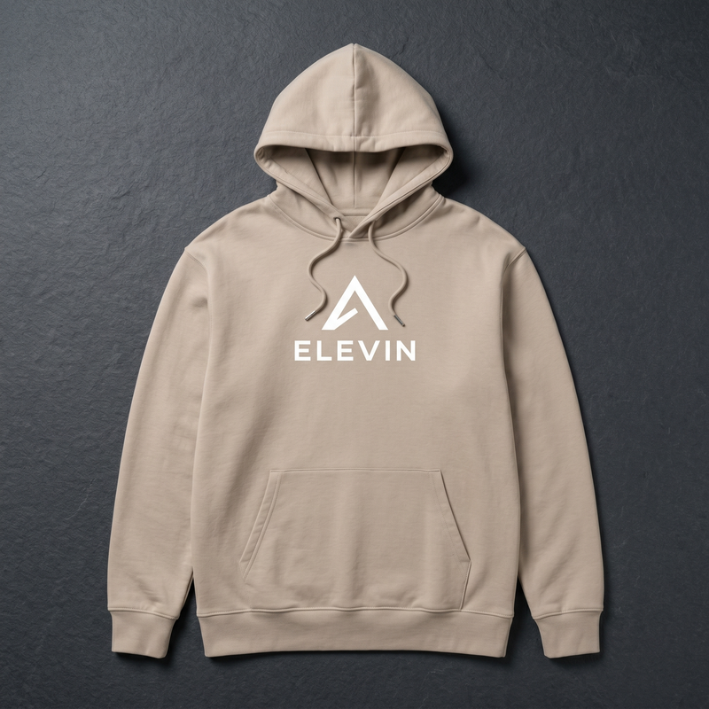 Elevin Organic Hoodie Beige - Nahaufnahme