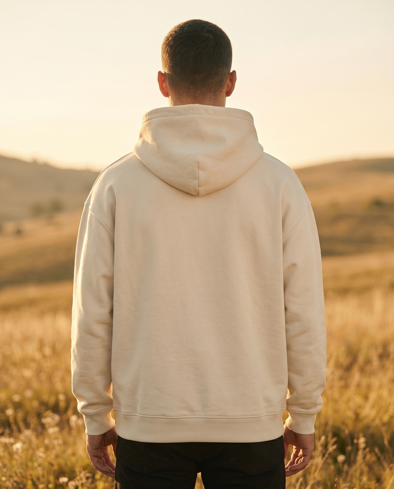 Elevin Oversize Hoodie Beige - Lifestyle Rückansicht