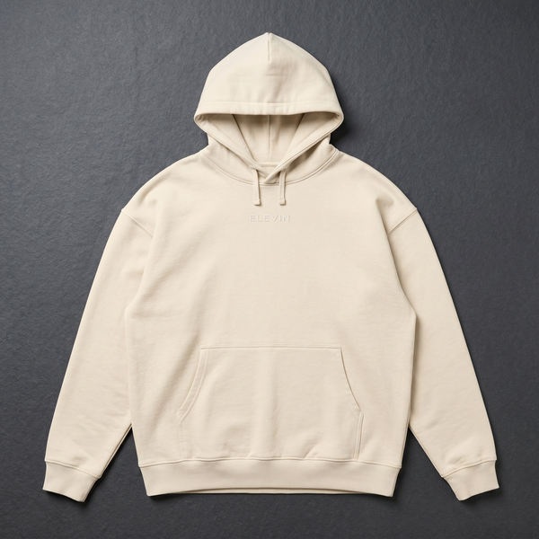 Elevin Oversize Hoodie Beige - Nahaufnahme