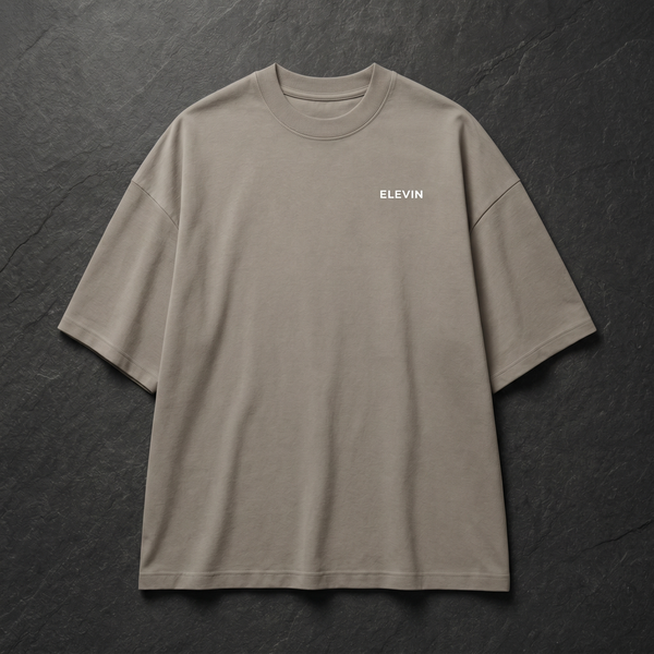 Elevin Oversize Tshirt Stone - Nahaufnahme