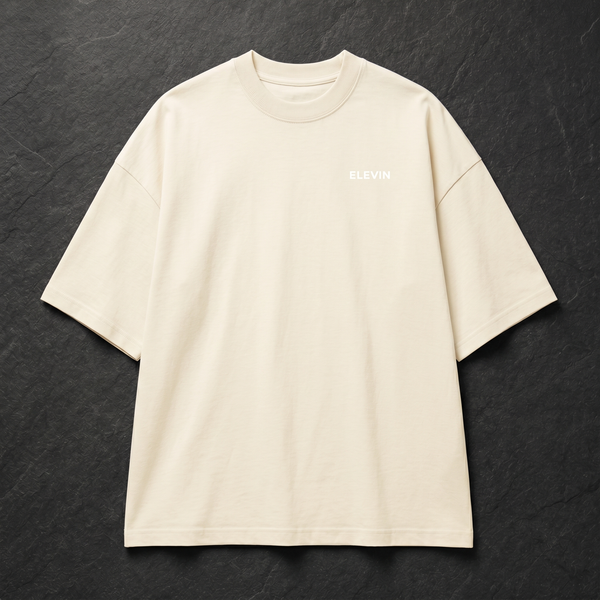Elevin Oversize Tshirt Beige - Nahaufnahme