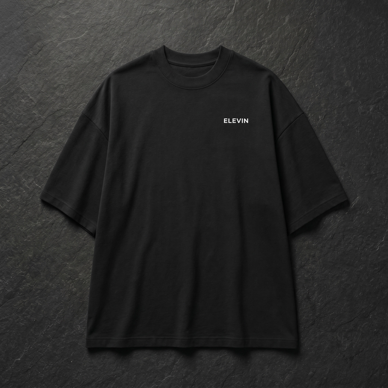 Elevin Oversize Tshirt Schwarz - Nahaufnahme