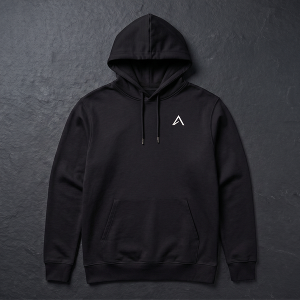 Elevin Organic Hoodie Schwarz - Nahaufnahme