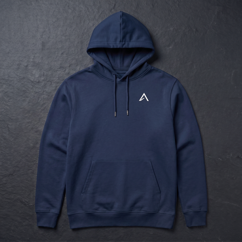 Elevin Organic Hoodie Navy Blue - Nahaufnahme