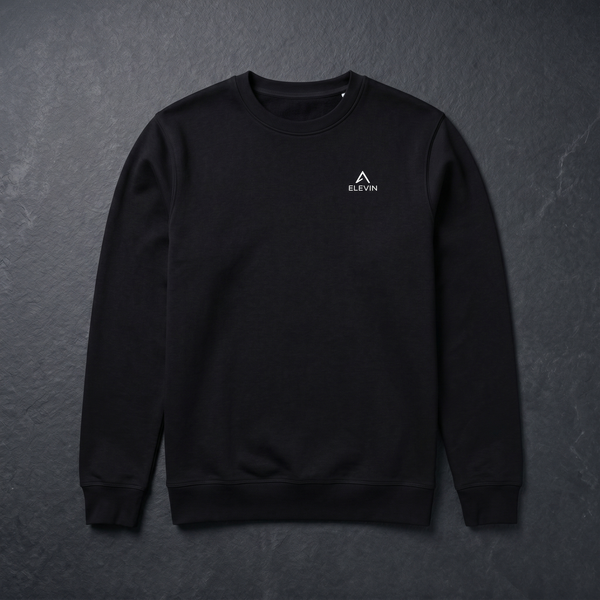 Elevin Organic Sweatshirt Schwarz - Nahaufnahme