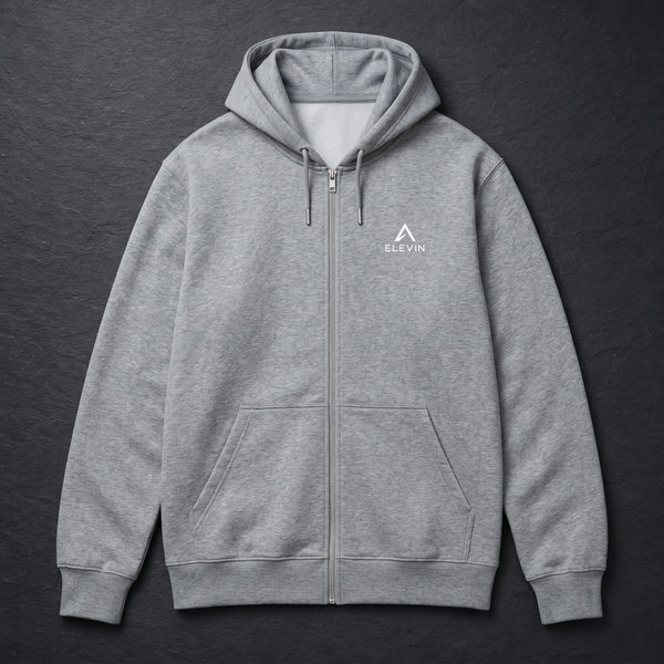 Elevin Organic Zipper Hellgrau - Nahaufnahme
