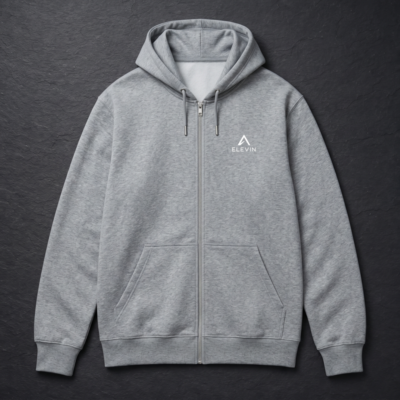 Elevin Organic Zipper Hellgrau - Nahaufnahme