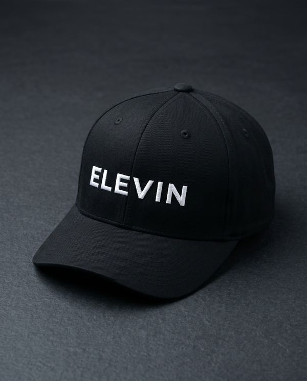 Elevin Baseball Cap Schwarz - Nahaufnahme