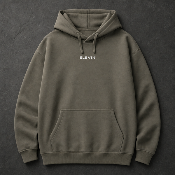 Elevin Oversize Hoodie Khaki - Nahaufnahme