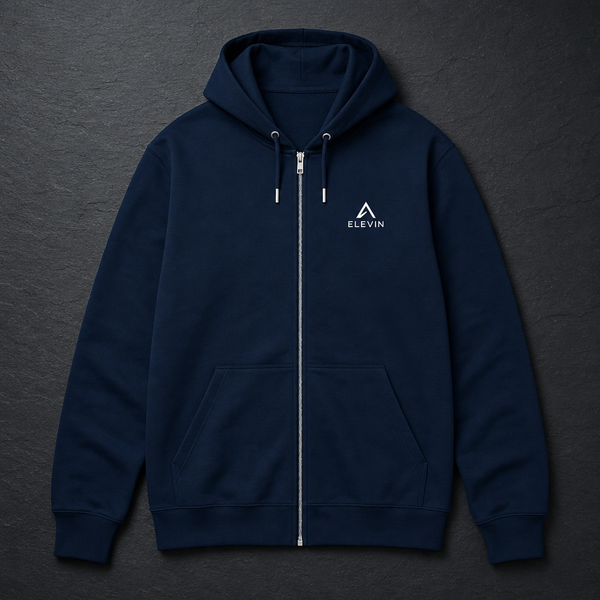 Elevin Organic Zipper Navy Blue - Nahaufnahme