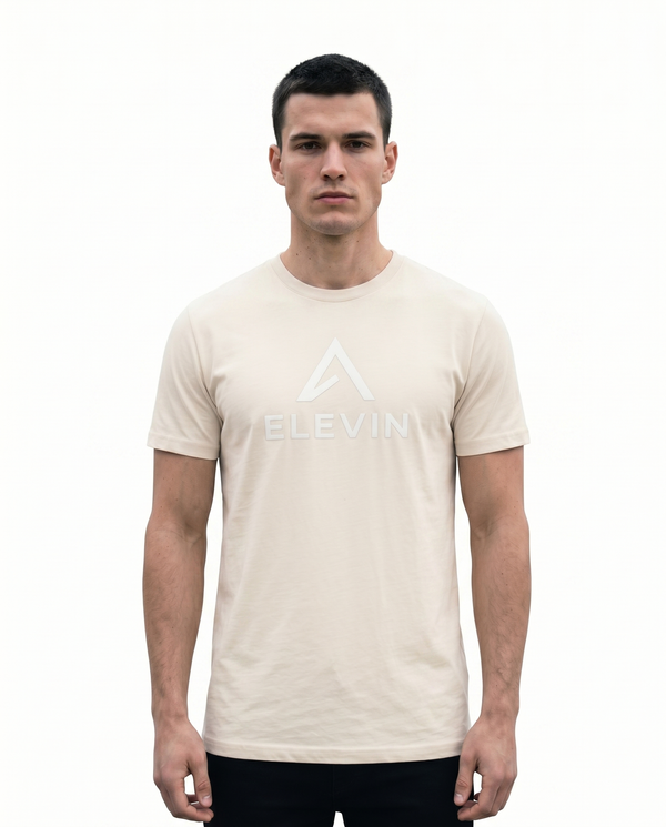 Elevin Organic Tshirt Beige -Frontansicht Clean