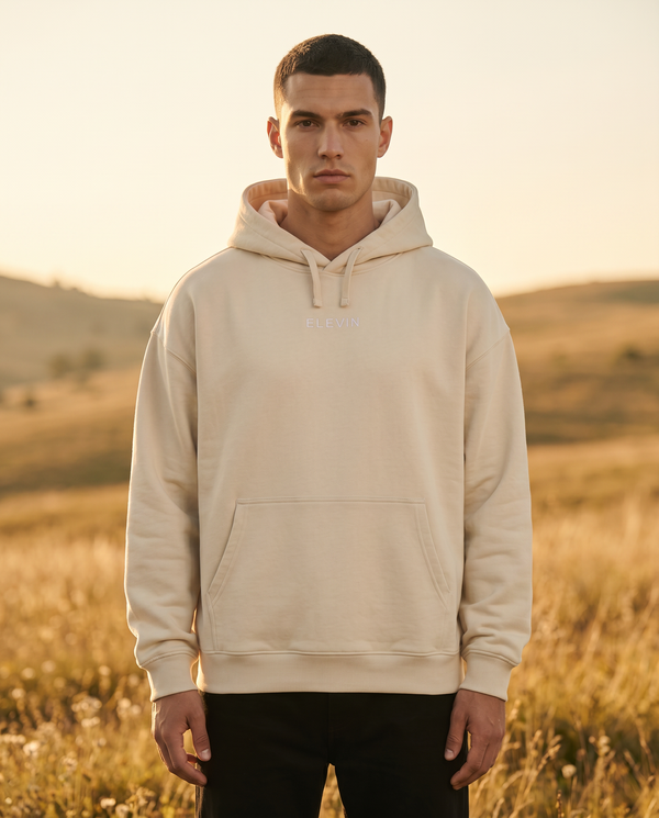 Elevin Oversize Hoodie Beige - Lifestyle Frontansicht