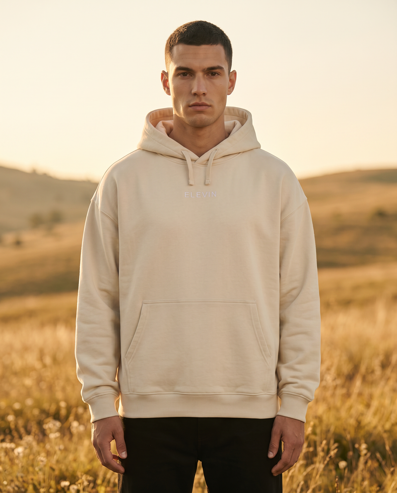 Elevin Oversize Hoodie Beige - Lifestyle Frontansicht