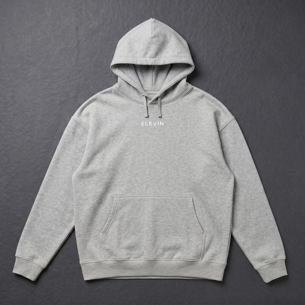 Elevin Oversize Hoodie Hellgrau - Nahaufnahme