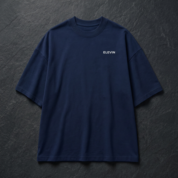 Elevin Oversize Tshirt Navy Blue - Nahaufnahme
