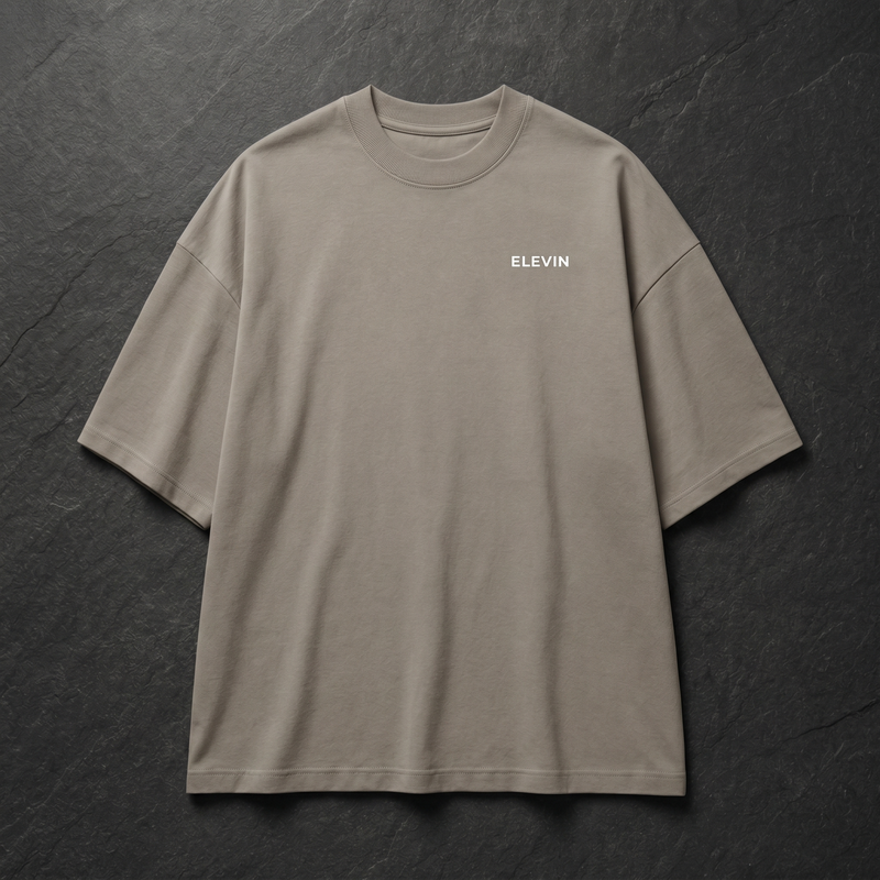 Elevin Oversize Tshirt Stone - Nahaufnahme