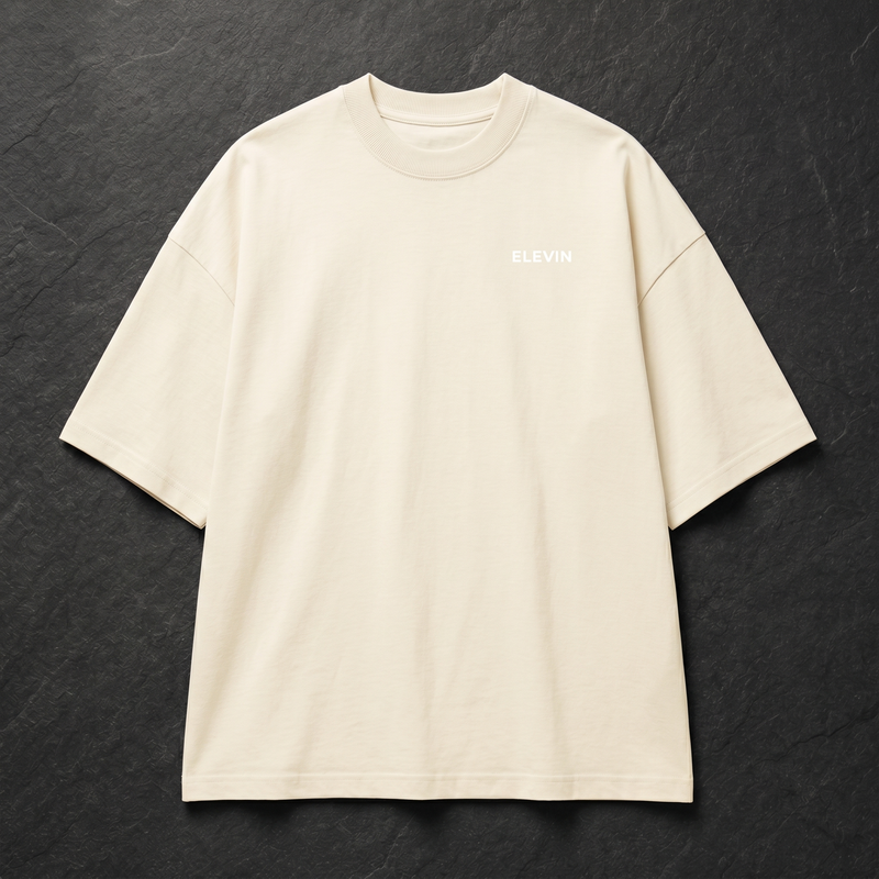 Elevin Oversize Tshirt Beige - Nahaufnahme