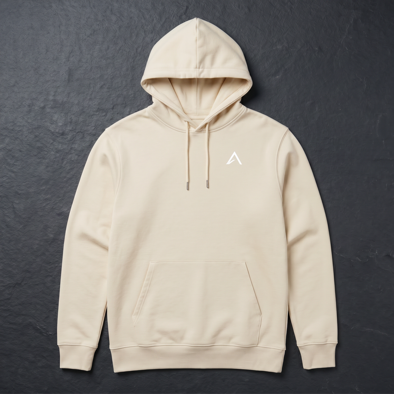 Elevin Organic Hoodie Beige - Nahaufnahme