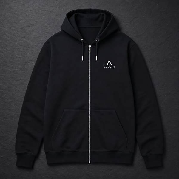Elevin Organic Zipper Schwarz - Nahaufnahme