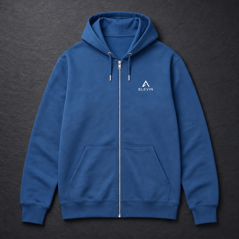Elevin Organic Zipper Hellblau - Nahaufnahme