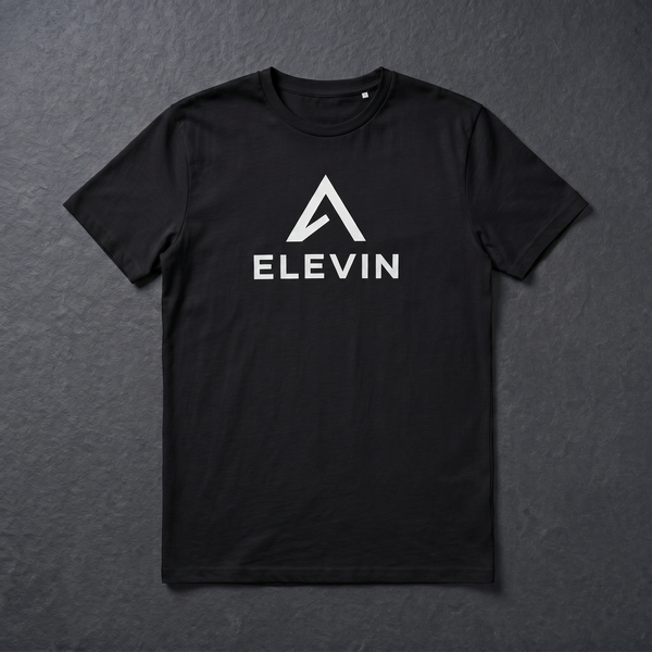 Elevin Organic Tshirt Schwarz - Nahaufnahme