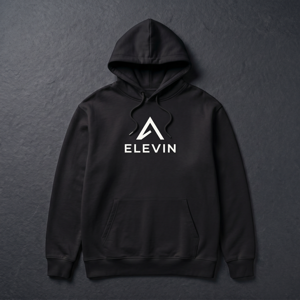 Elevin Organic Hoodie Schwarz - Nahaufnahme