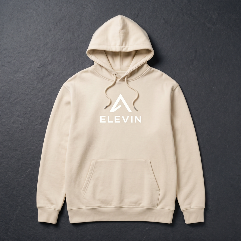 Elevin Organic Hoodie Beige - Nahaufnahme