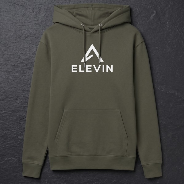 Elevin Organic Hoodie Khaki - Nahaufnahme