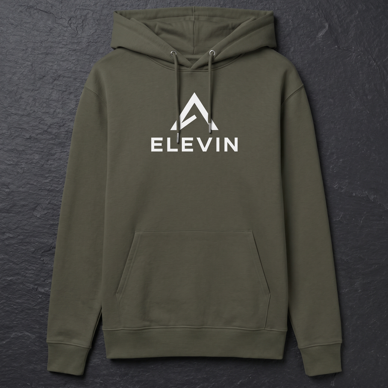 Elevin Organic Hoodie Khaki - Nahaufnahme