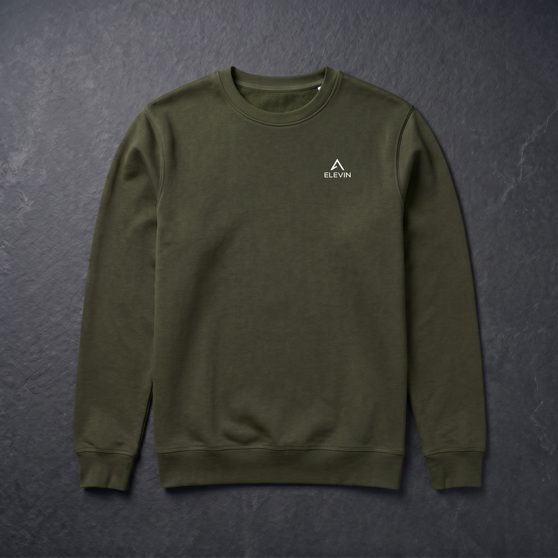 Elevin Organic Sweatshirt Khaki - Nahaufnahme